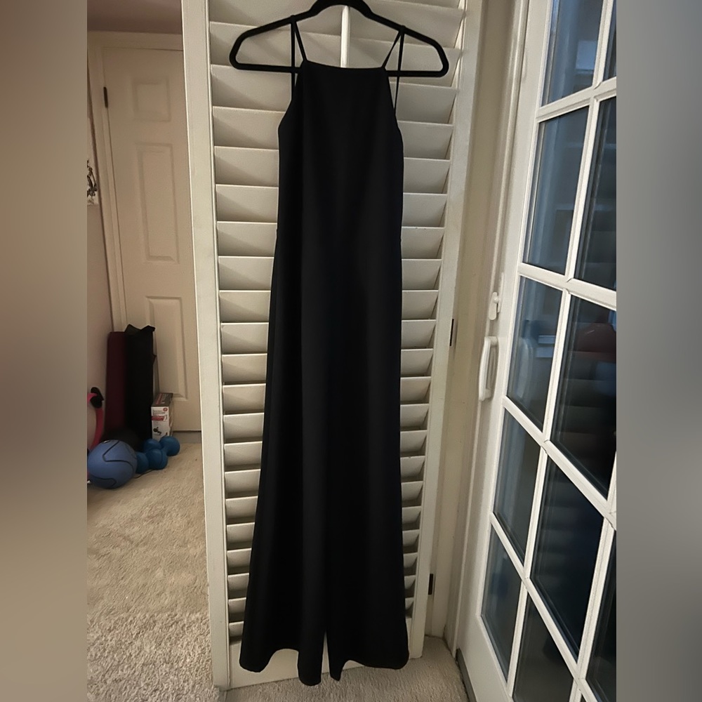 Reformed Black Jumpsuit with Square Neckline and Square Back Size Medium